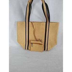Vintage Lazaro Buenos Aires Pouch & Tote Purse Natural Leather Mustard Bag